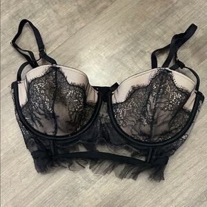 Victoria's Secret Black Lace Balconette Bra
